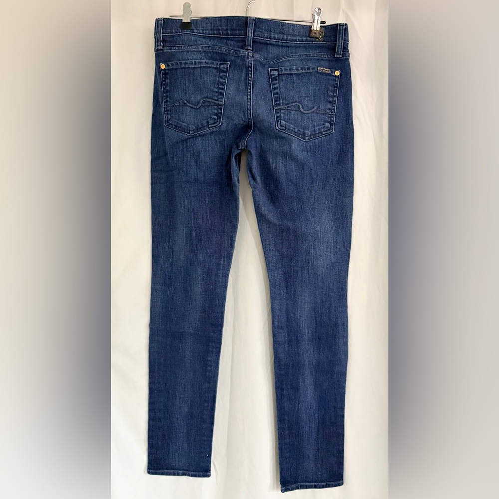 7 For All Mankind Dark Blue Straight Leg Jeans - Picture 2 of 5